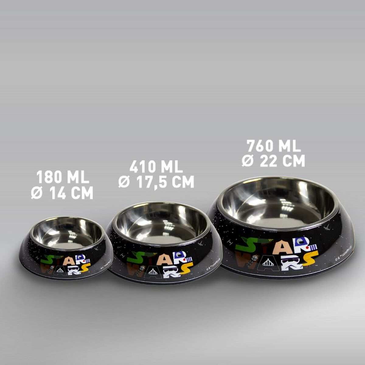 Comedouro para Cão Star Wars Melamina 410 ml Metal Multicolor